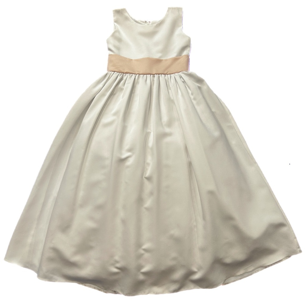 NWT Formal Flower Girl Dress by Sweet Beginnings, sz 10, white/blush.